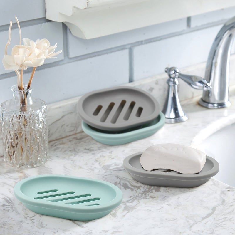 Topsky 2-Pack Soap Dish with Drain, Soap Holder, Soap Saver, Easy Cleaning, Dry, Stop Mushy Soap (Green) - Image 4